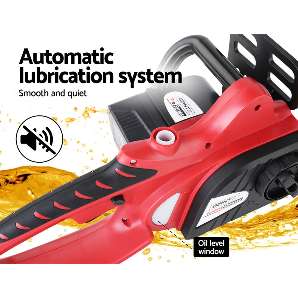 Giantz 20V Cordless Chainsaw - Black and Red-Tools > Industrial Tools-PEROZ Accessories