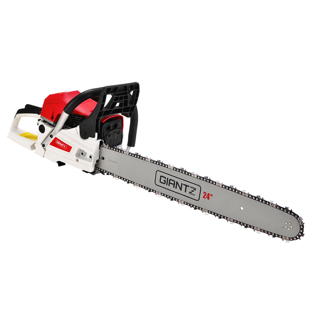 Giantz 62cc Chainsaw Petrol Commercial 24" Bar E-Start Tree Chain Saw 5.2HP-Tools > Power Tools-PEROZ Accessories