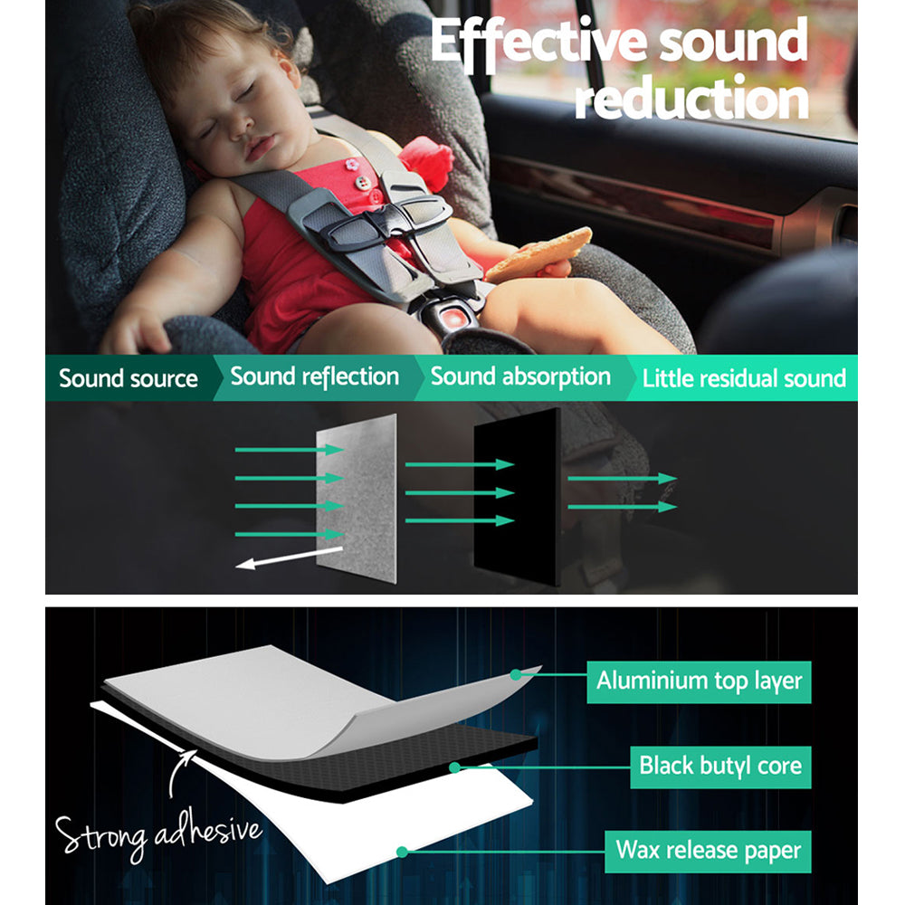 Weisshorn 36PCS 32CM X 50CM Car Sound Deadener Butyl Noise Insulation Heat Proof Self-adhesive-Auto Accessories > Auto Accessories Others-PEROZ Accessories