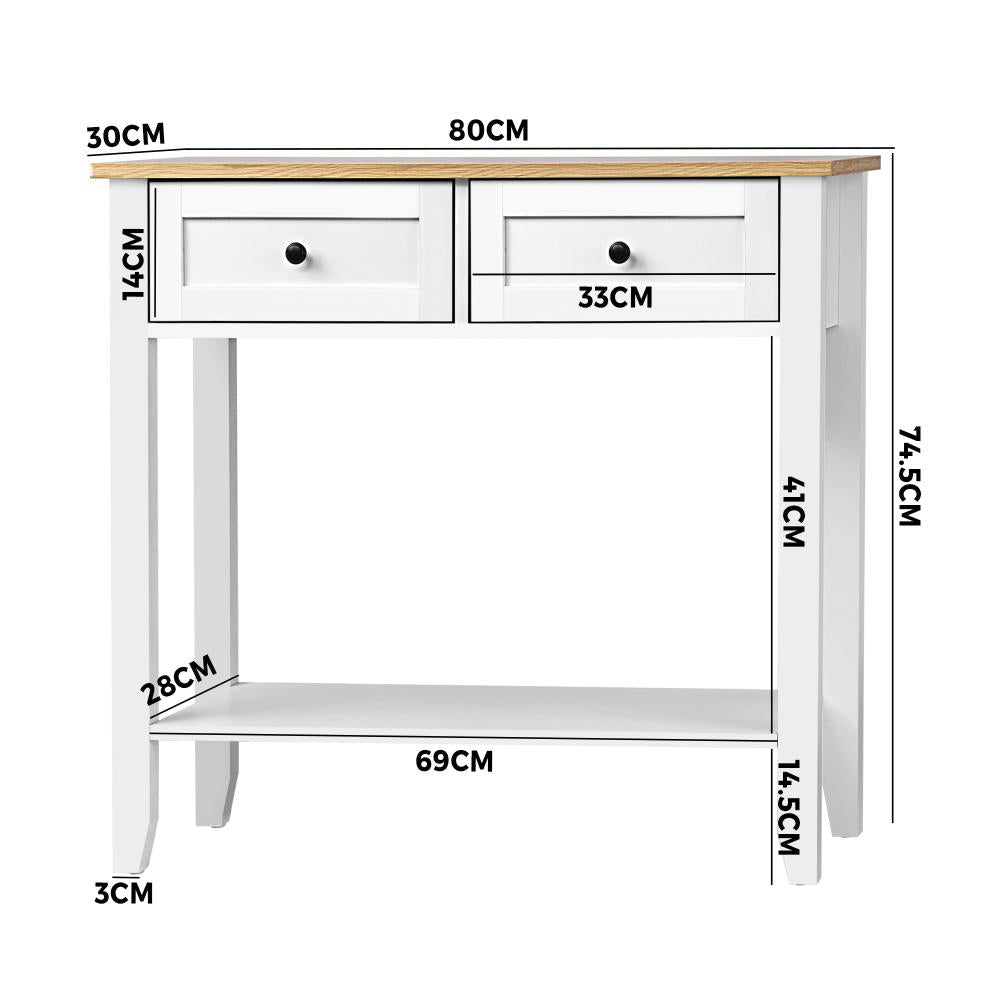 Oikiture Console Table Hallway Entry 2 Drawers Hall Side Display Shelf Desk-Console Table-PEROZ Accessories