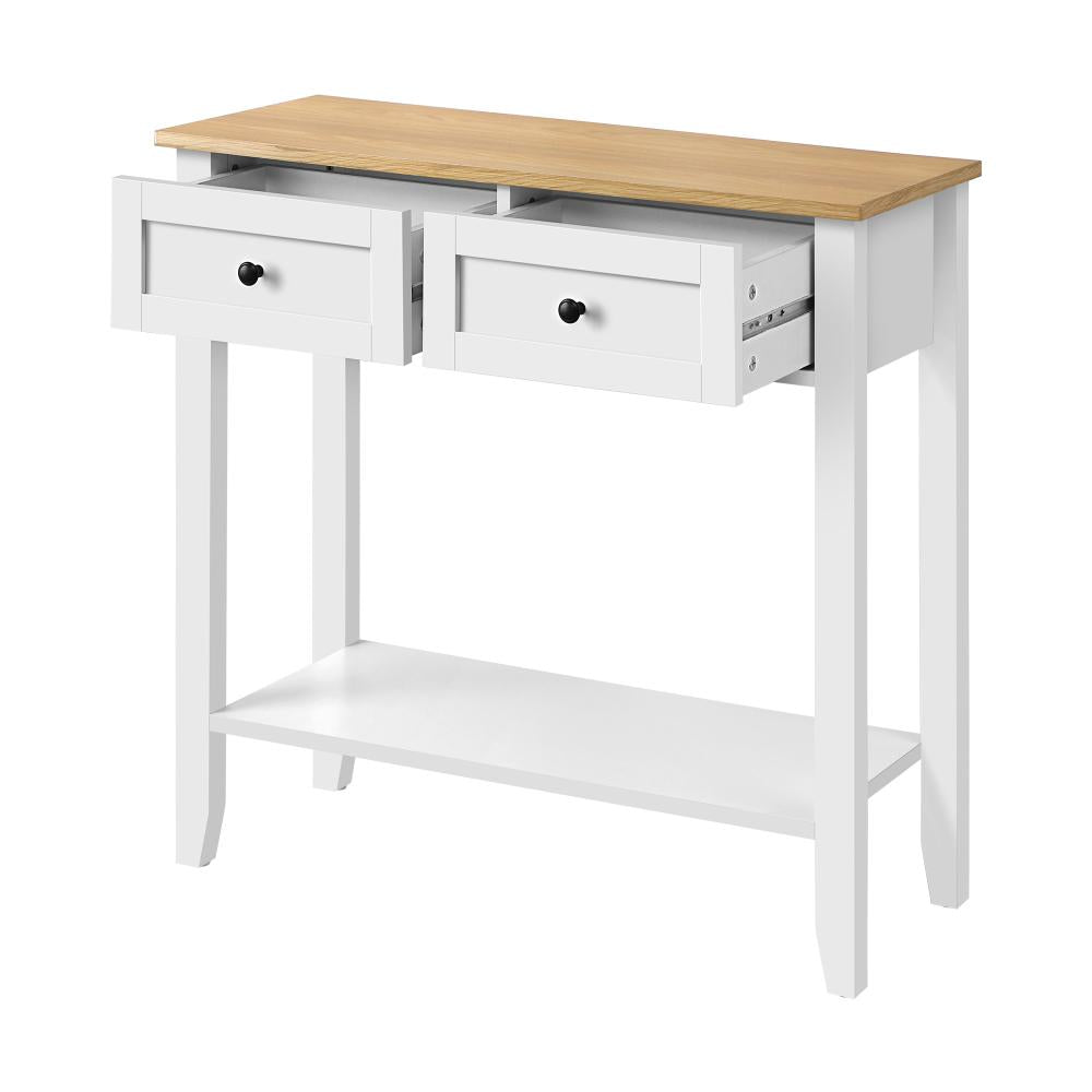 Oikiture Console Table Hallway Entry 2 Drawers Hall Side Display Shelf Desk-Console Table-PEROZ Accessories