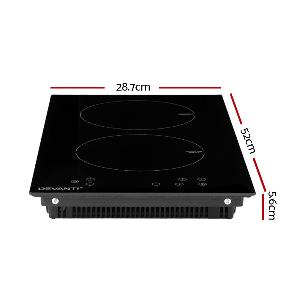 Devanti Induction Cooktop 30cm Electric Stove Ceramic Cook Top Kitchen Cooker-Appliances > Kitchen Appliances-PEROZ Accessories