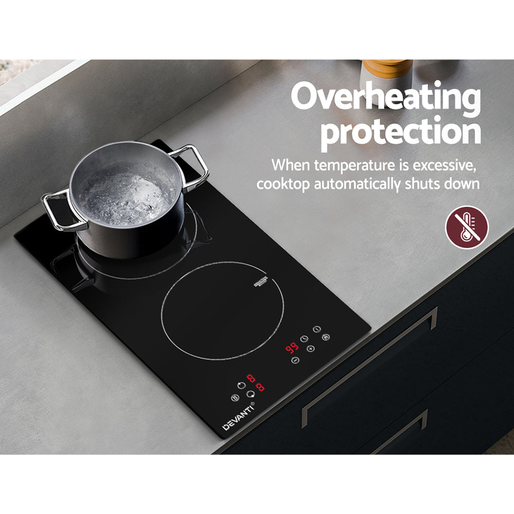 Devanti Induction Cooktop 30cm Electric Stove Ceramic Cook Top Kitchen Cooker-Appliances &gt; Kitchen Appliances-PEROZ Accessories