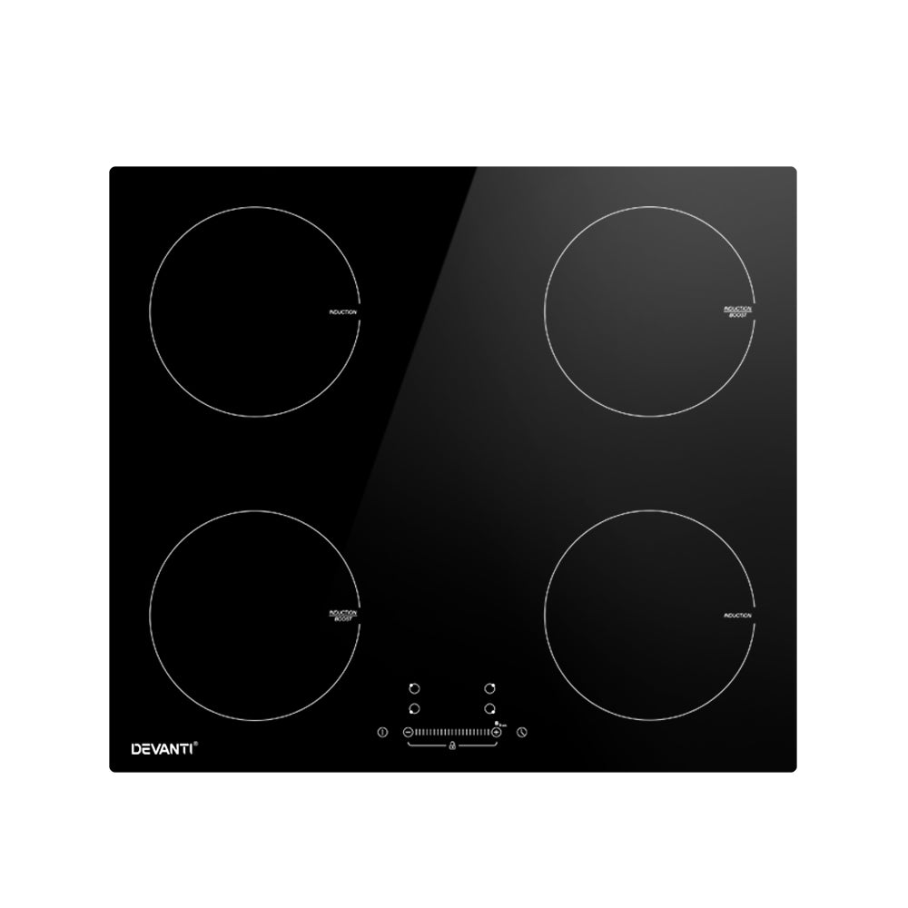 Devanti Electric Induction Cooktop 60cm Ceramic 4 Zones Stove Cook Top Hot Plate-Appliances > Kitchen Appliances-PEROZ Accessories