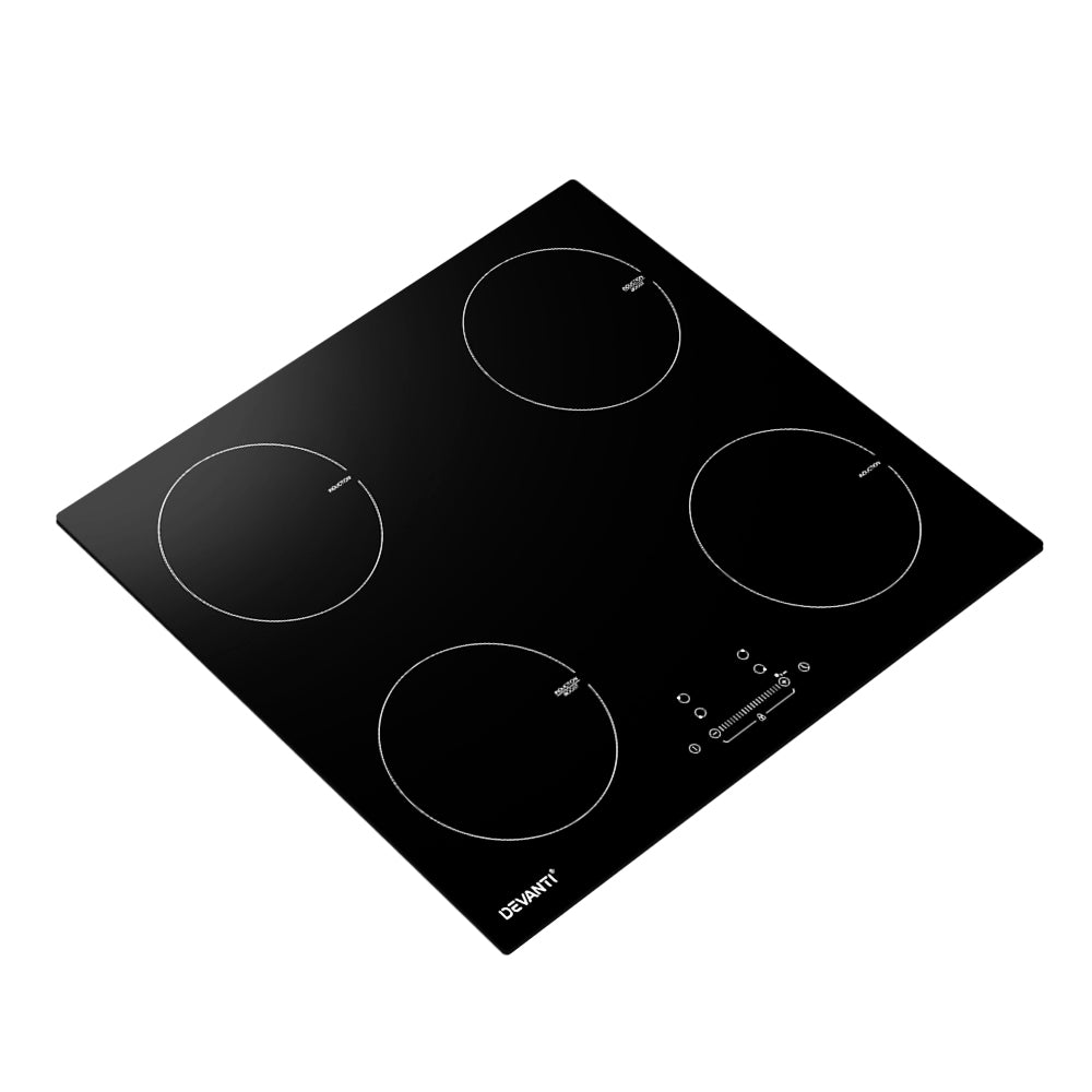 Devanti Electric Induction Cooktop 60cm Ceramic 4 Zones Stove Cook Top Hot Plate-Appliances > Kitchen Appliances-PEROZ Accessories