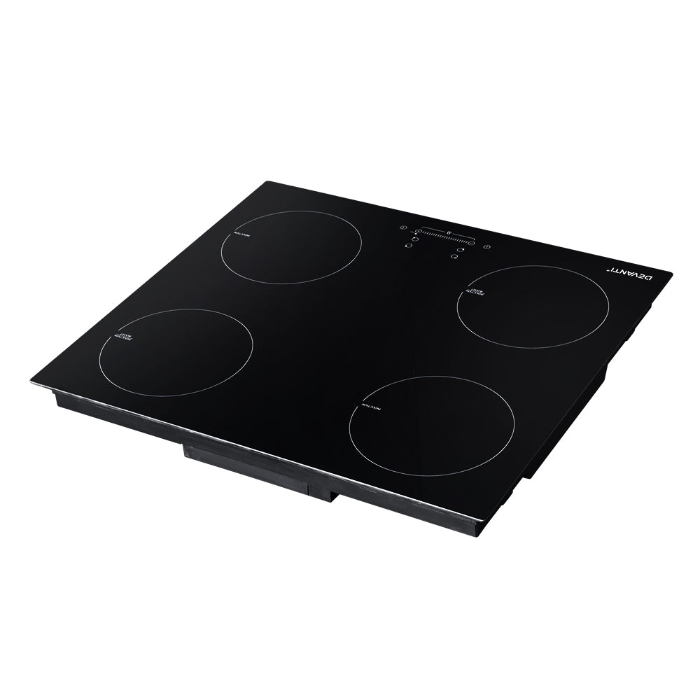 Devanti Electric Induction Cooktop 60cm Ceramic 4 Zones Stove Cook Top Hot Plate-Appliances > Kitchen Appliances-PEROZ Accessories