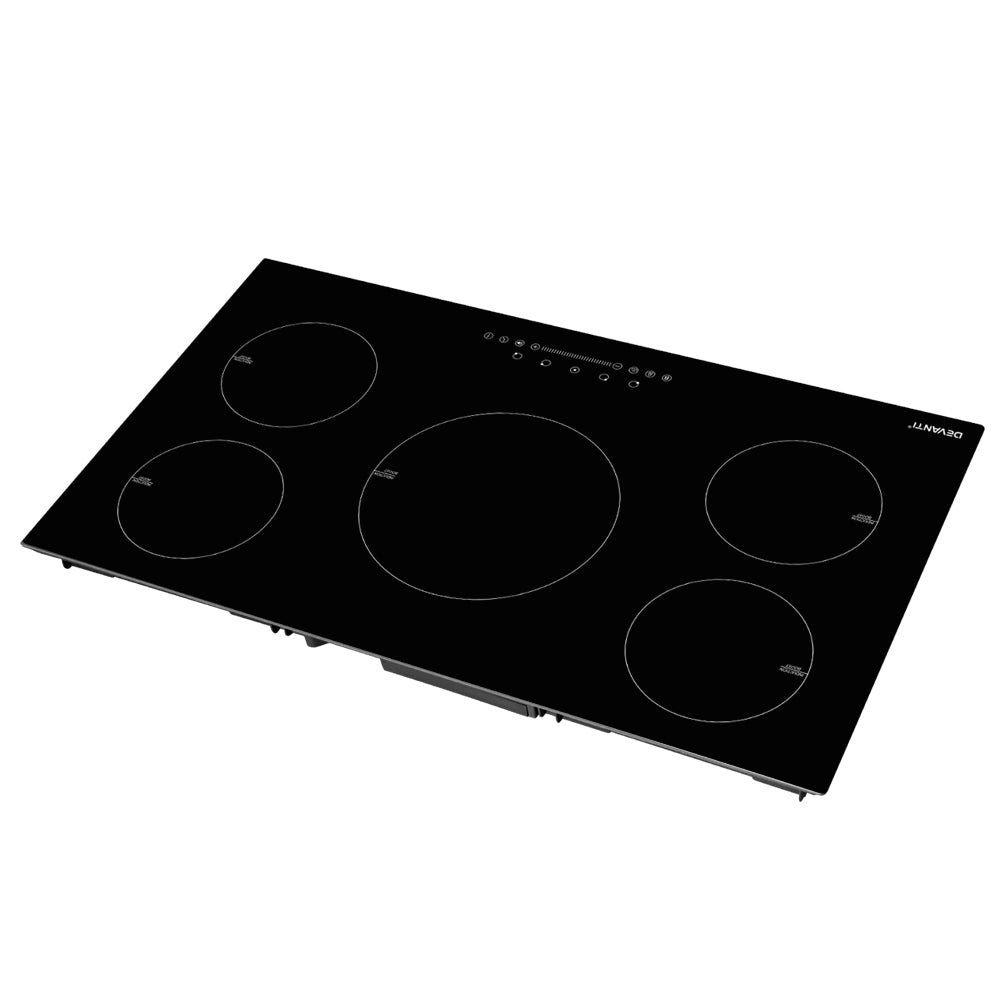 Devanti Induction Cooktop 90cm Electric Cooker Ceramic 5 Zones Stove Hot Plate-Appliances > Kitchen Appliances-PEROZ Accessories
