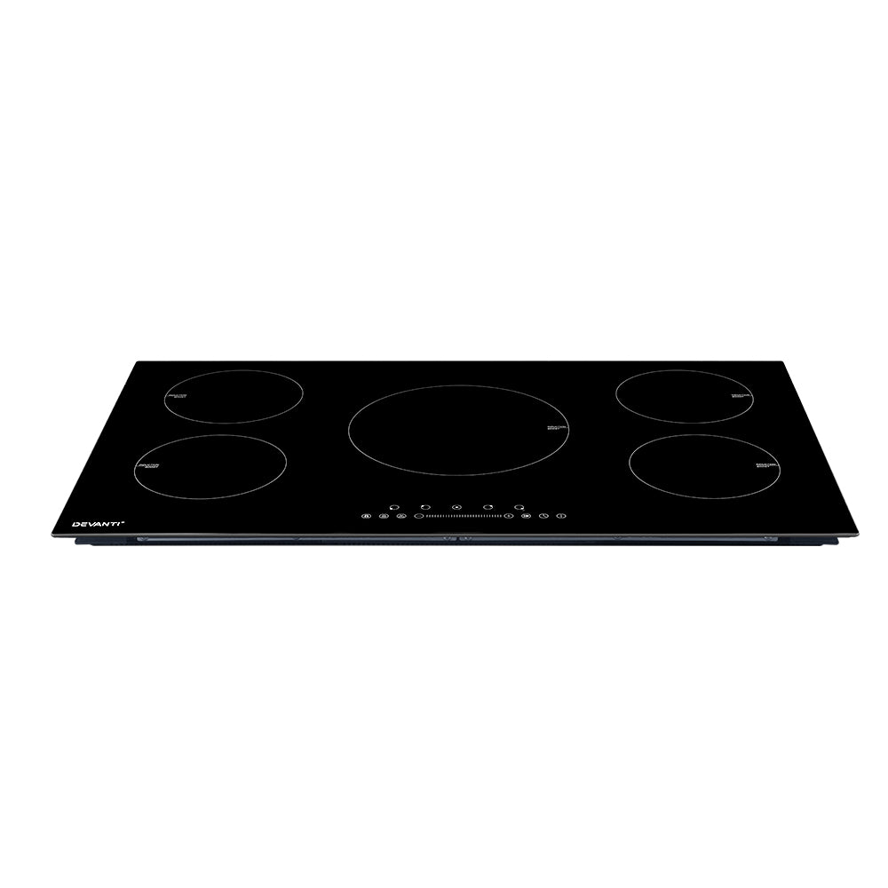 Devanti Induction Cooktop 90cm Electric Cooker Ceramic 5 Zones Stove Hot Plate-Appliances > Kitchen Appliances-PEROZ Accessories