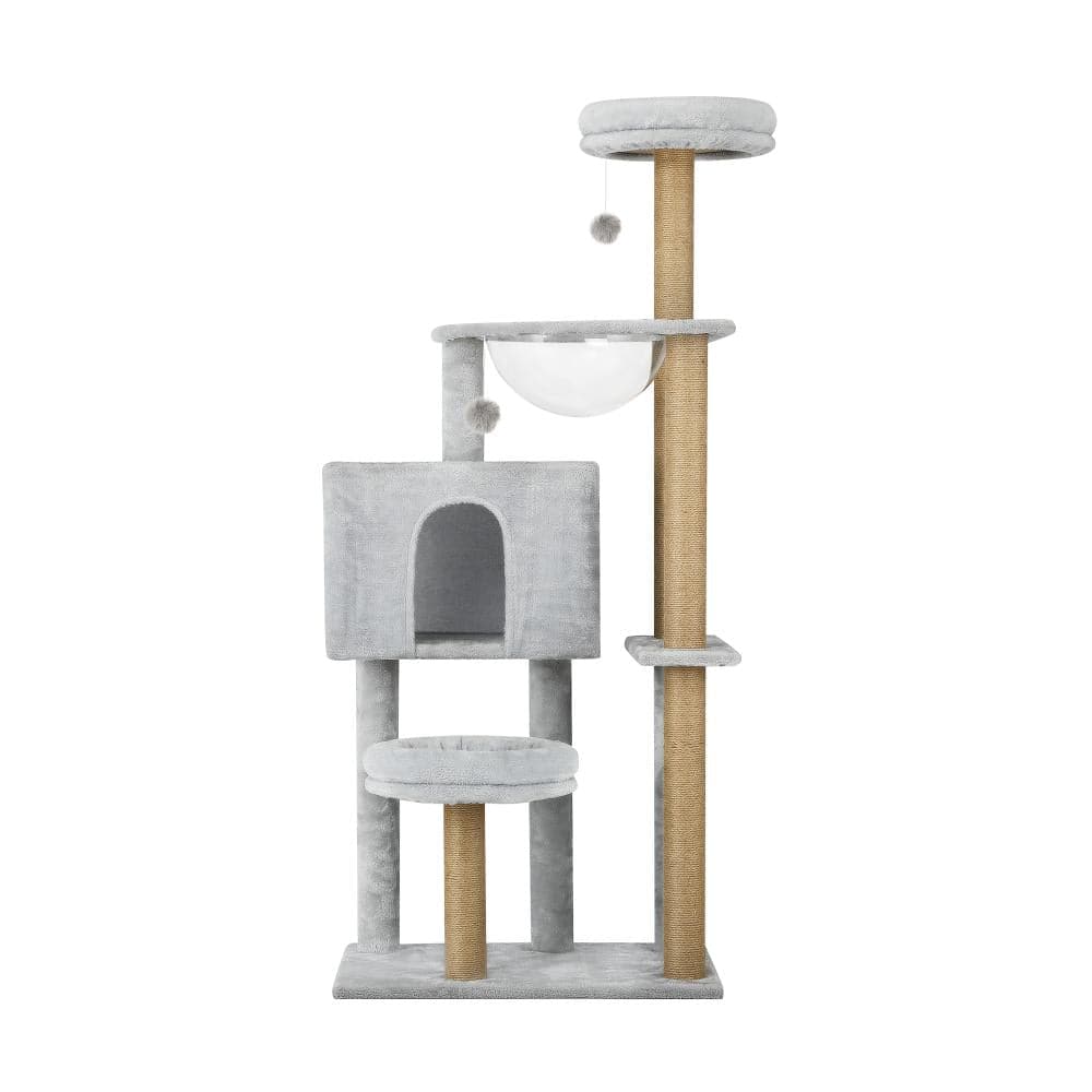 Alopet 140cm Cat Tree, Grey Cat Tower Cat Scratching Post-Cat Tree-PEROZ Accessories