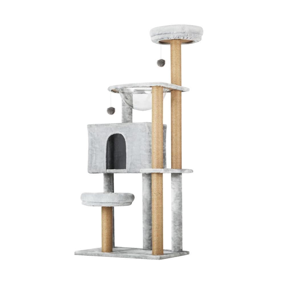 Alopet 140cm Cat Tree, Grey Cat Tower Cat Scratching Post-Cat Tree-PEROZ Accessories