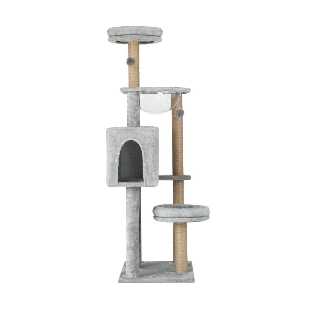 Alopet 140cm Cat Tree, Grey Cat Tower Cat Scratching Post-Cat Tree-PEROZ Accessories