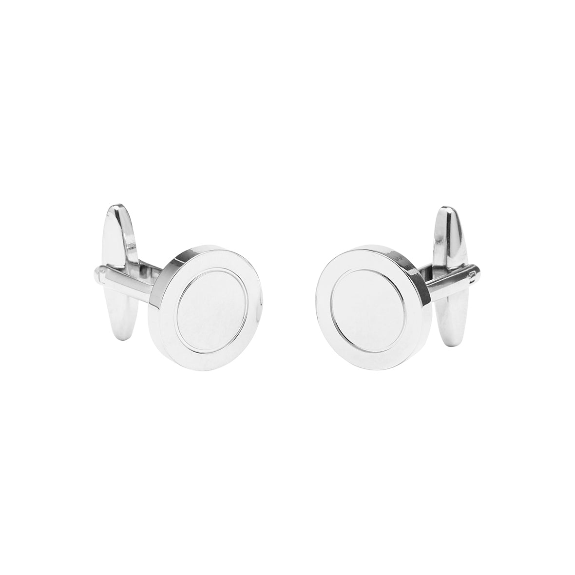 CUFFLINKS. Nickel Polished. Round. Supplied in case.-Cufflinks-PEROZ Accessories