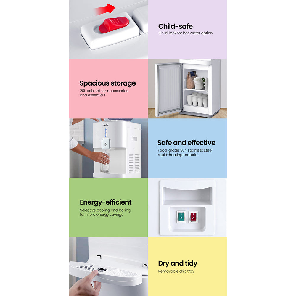 Comfee Water Cooler Dispenser Stand Chiller Cold Hot 15L Purifier Bottle Filter-Appliances > Kitchen Appliances-PEROZ Accessories