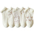 Anysox 5 Pairs One Size 35-40 Summer Short Boat Invisible Chaussette Diamond Wave Ribbon Flower Print Cotton Ankle Breathable Women Random Socks-Socks-PEROZ Accessories
