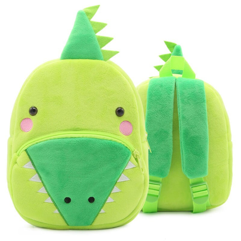 Anykidz 3D Green Crocodile Kids School Backpack Cute Cartoon Animal Style Children Toddler Plush Bag Perfect Accessories For Boys and Girls-Backpacks-PEROZ Accessories