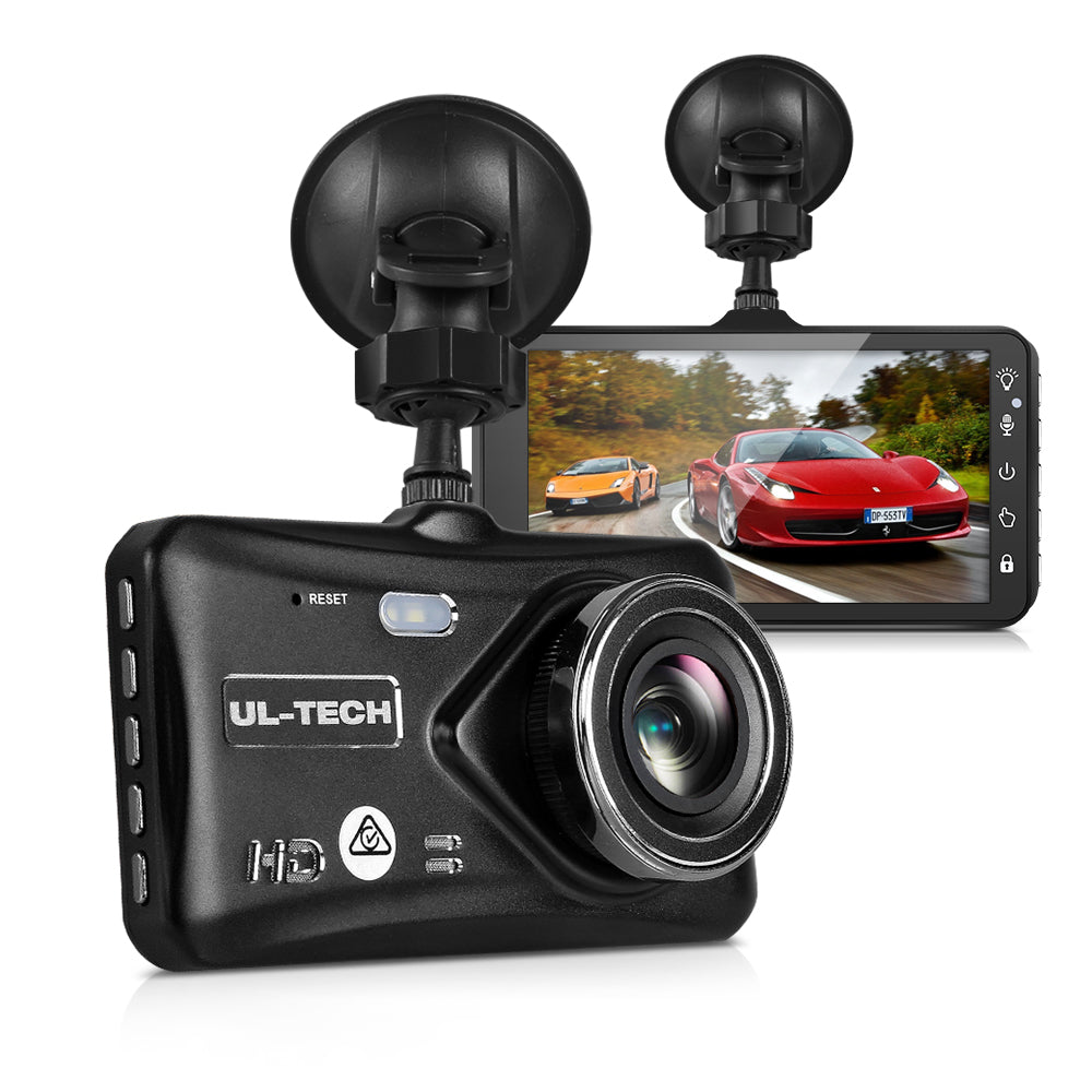 UL Tech 4 Inch Dual Camera Dash Camera - Black-Auto Accessories > Audio-PEROZ Accessories