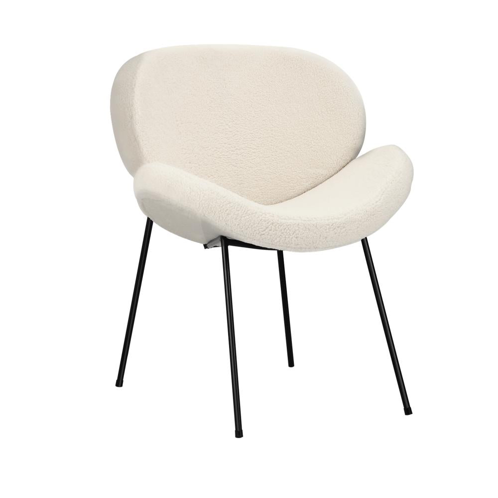Oikiture 1PC Armchair Dining Chair Accent Chairs Tub Armchairs Sherpa Beige |PEROZ Australia