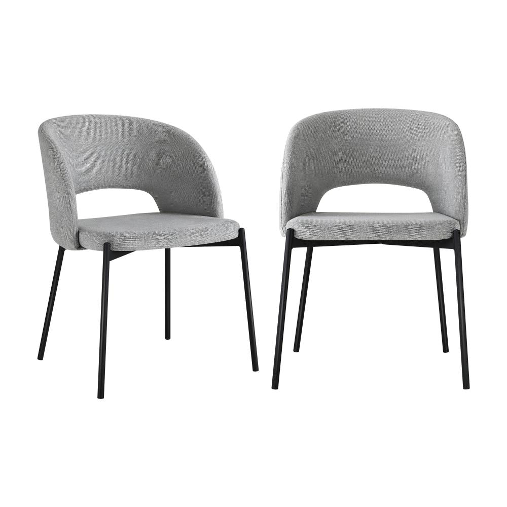 Oikiture Dining Chair Set of 2 Sherpa Kitchen Chair Grey and Black |PEROZ Australia