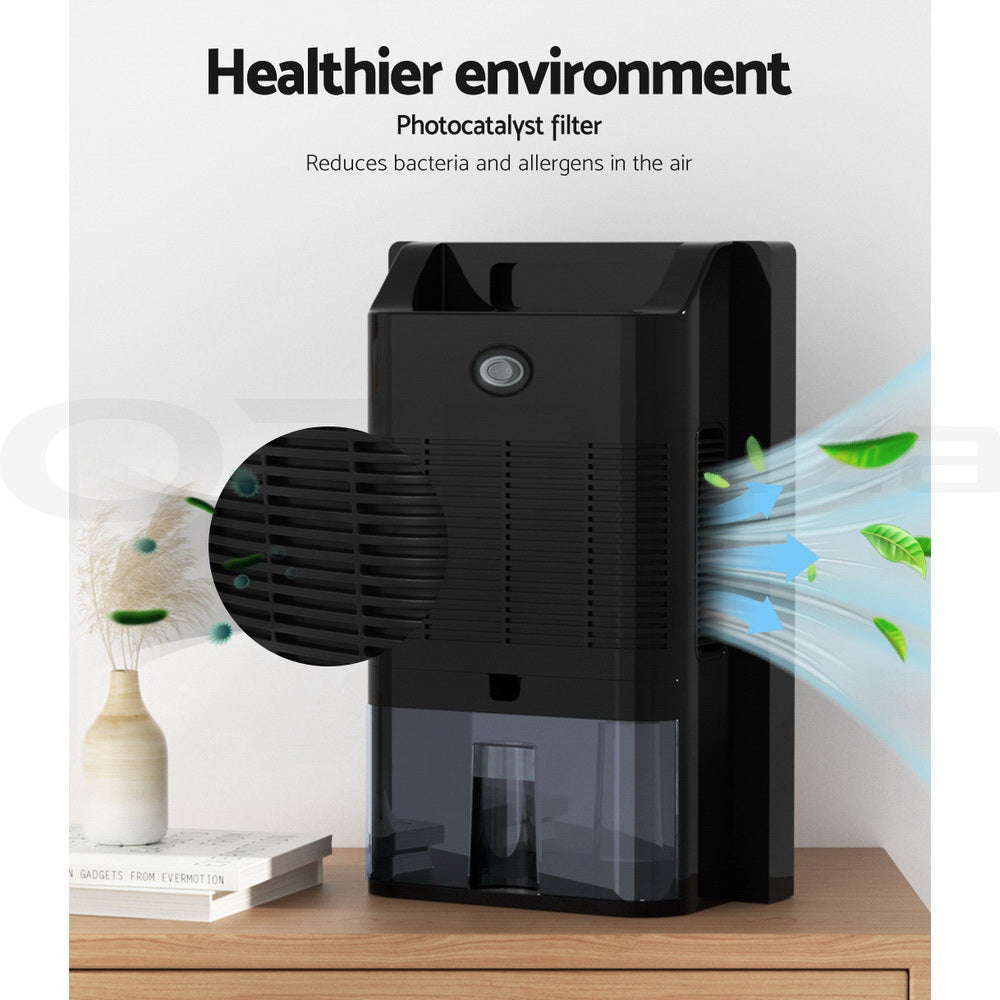 Devanti 2L Dehumidifier Air Purify Black-Appliances &gt; Aroma Diffusers &amp; Humidifiers-PEROZ Accessories