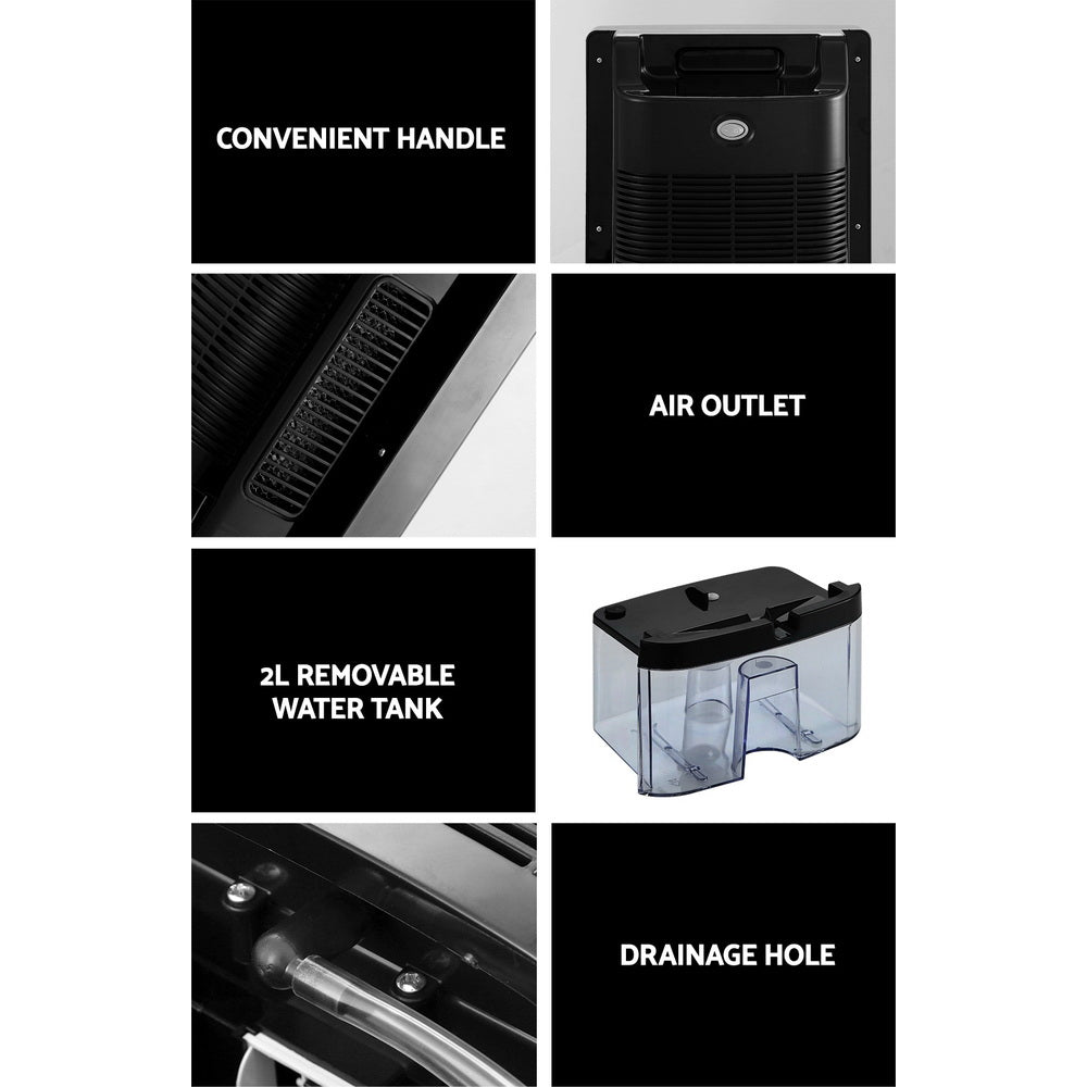 Devanti 2L Dehumidifier Air Purify Black-Appliances &gt; Aroma Diffusers &amp; Humidifiers-PEROZ Accessories