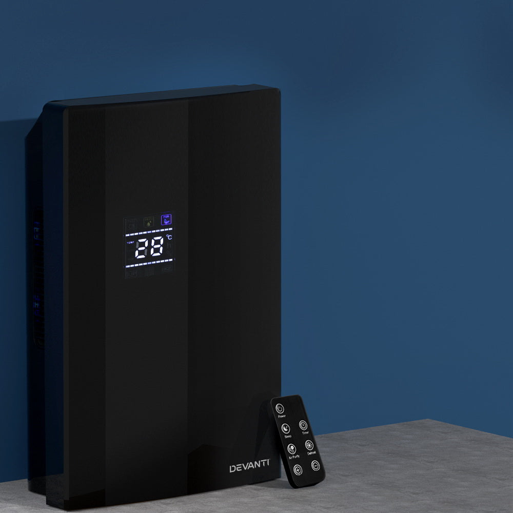 Devanti 2L Dehumidifier Air Purify Black-Appliances > Aroma Diffusers & Humidifiers-PEROZ Accessories