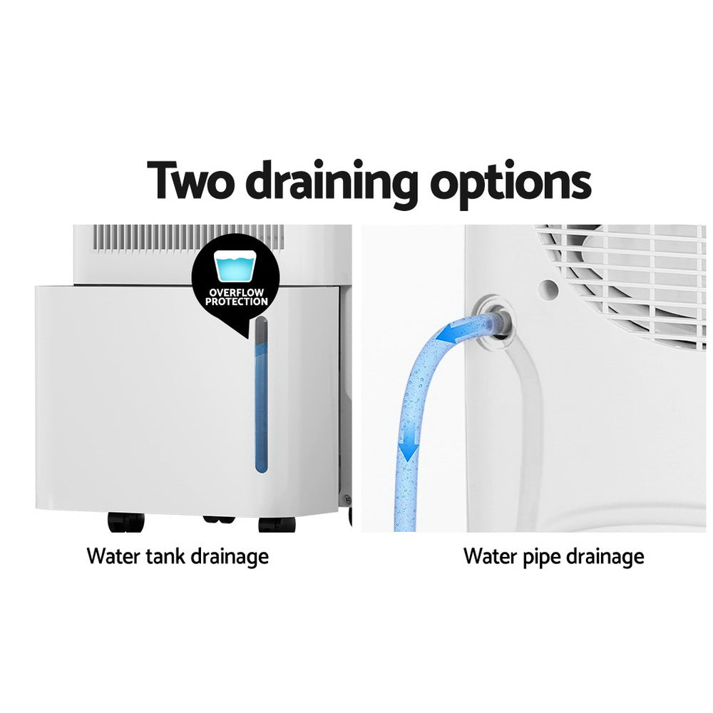 Devanti 12L Portable Dehumidifier Air Dryer Purifier Home Moisture Absorber-Appliances > Aroma Diffusers & Humidifiers-PEROZ Accessories