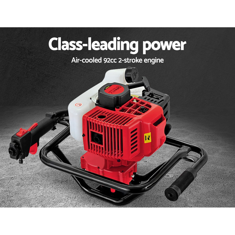 Giantz 92CC Petrol Post Hole Digger Drill Borer Fence Extension Auger Bits-Tools > Industrial Tools-PEROZ Accessories