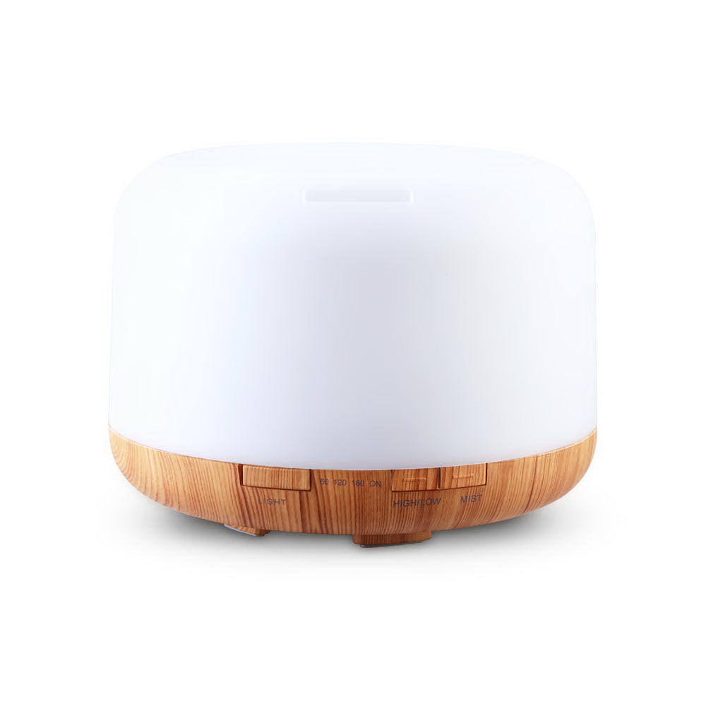 DEVANTI Aroma Diffuser Aromatherapy LED Night Light Air Humidifier Purifier Light Wood Grain 500ml-Appliances > Aroma Diffusers & Humidifiers-PEROZ Accessories