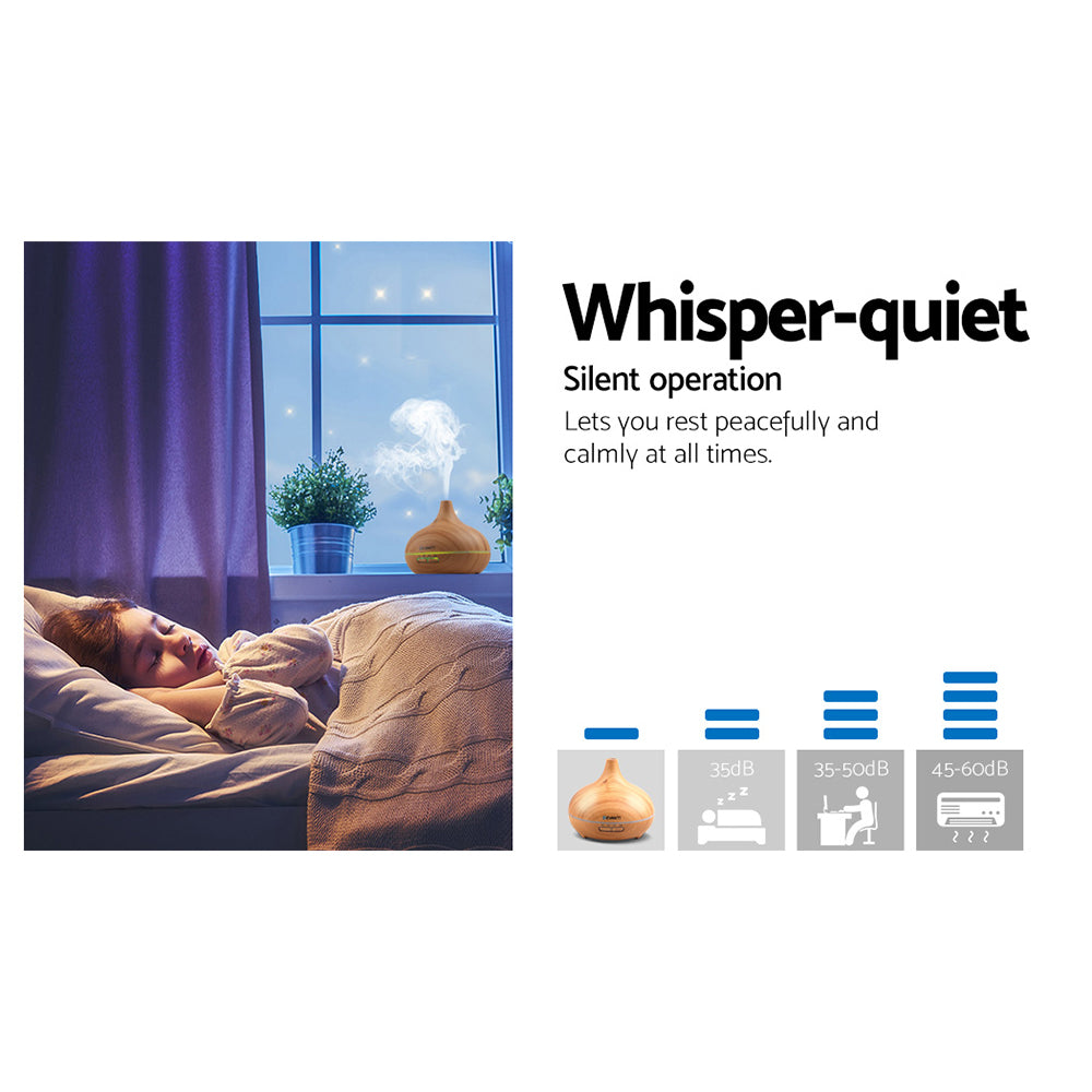 Devanti 300ml 4 in 1 Aroma Diffuser - Light Wood-Aroma Diffusers & Humidifiers-PEROZ Accessories