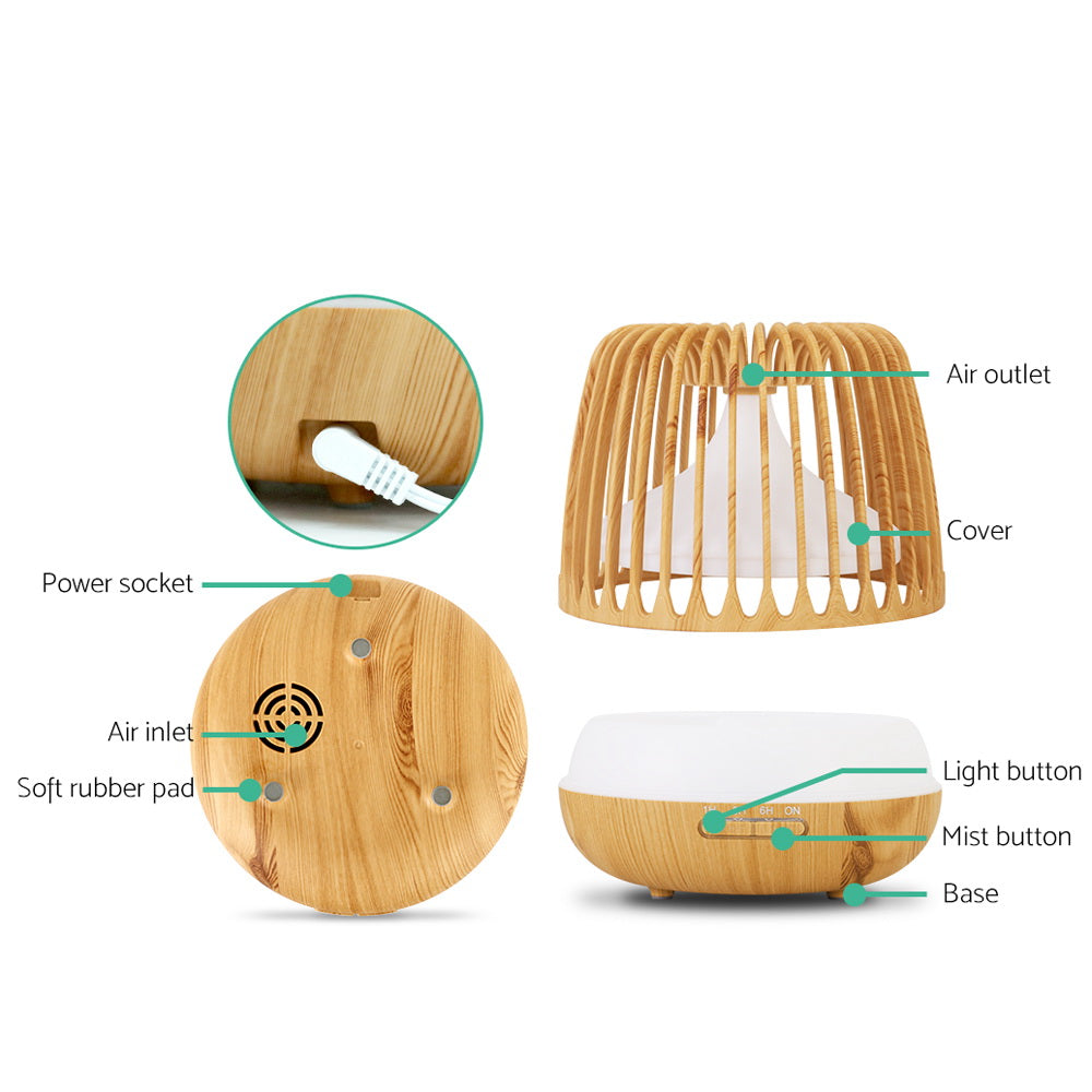 Devanti 4-In-1 Aroma Diffuser Aromatherapy Humidifier Essential Oil 500ml-Appliances > Aroma Diffusers & Humidifiers-PEROZ Accessories