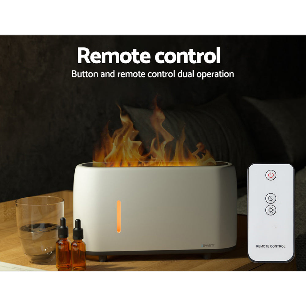 Devanti Ultrasonic Aroma Diffuser LED Flame Light-Home & Garden > Green Houses-PEROZ Accessories