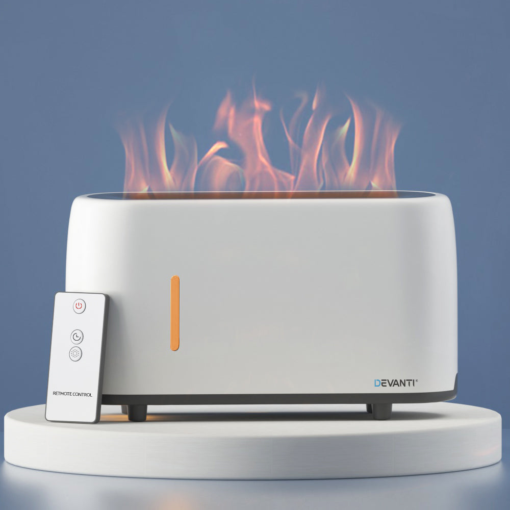 Devanti Ultrasonic Aroma Diffuser LED Flame Light-Home & Garden > Green Houses-PEROZ Accessories