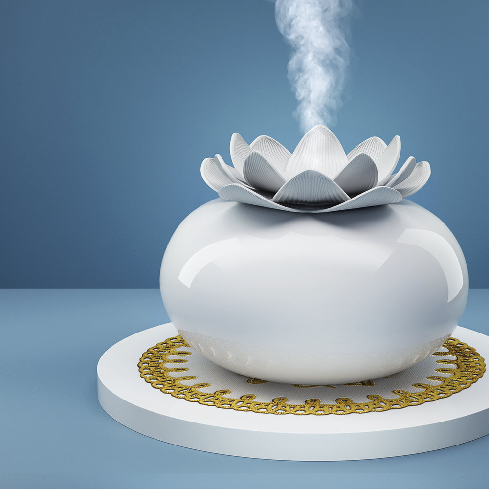 Devanti Aromatherapy Diffuser Aroma Ceramic Essential Oils Air Humidifier Lotus-Appliances > Aroma Diffusers & Humidifiers-PEROZ Accessories
