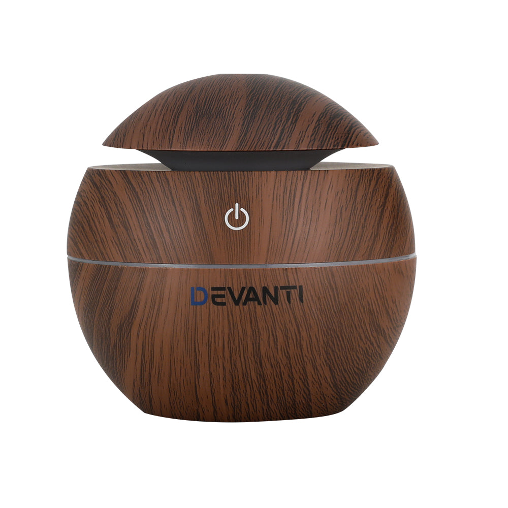 Devanti Aroma Diffuser Aromatherapy Essential Oils Air Humidifier LED 130ML-Appliances > Aroma Diffusers & Humidifiers-PEROZ Accessories