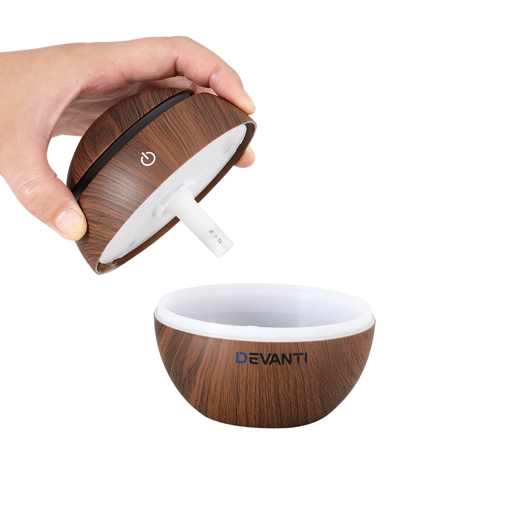 Devanti Aroma Diffuser Aromatherapy Essential Oils Air Humidifier LED 130ML-Appliances > Aroma Diffusers & Humidifiers-PEROZ Accessories