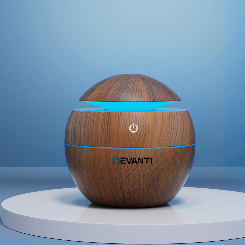 Devanti Aroma Diffuser Aromatherapy Essential Oils Air Humidifier LED 130ML-Appliances > Aroma Diffusers & Humidifiers-PEROZ Accessories