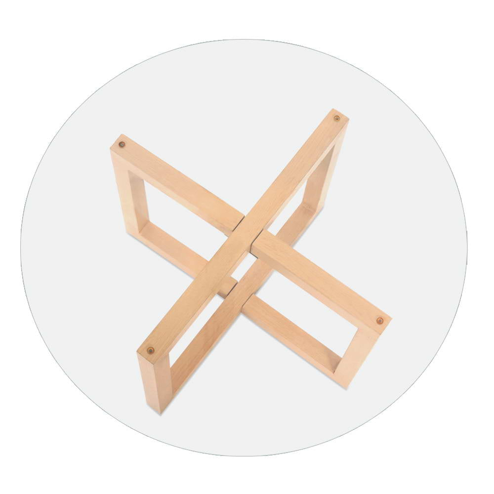 Artiss Tempered Glass Round Coffee Table - Beige-Furniture > Dining - Peroz Australia - Image - 3