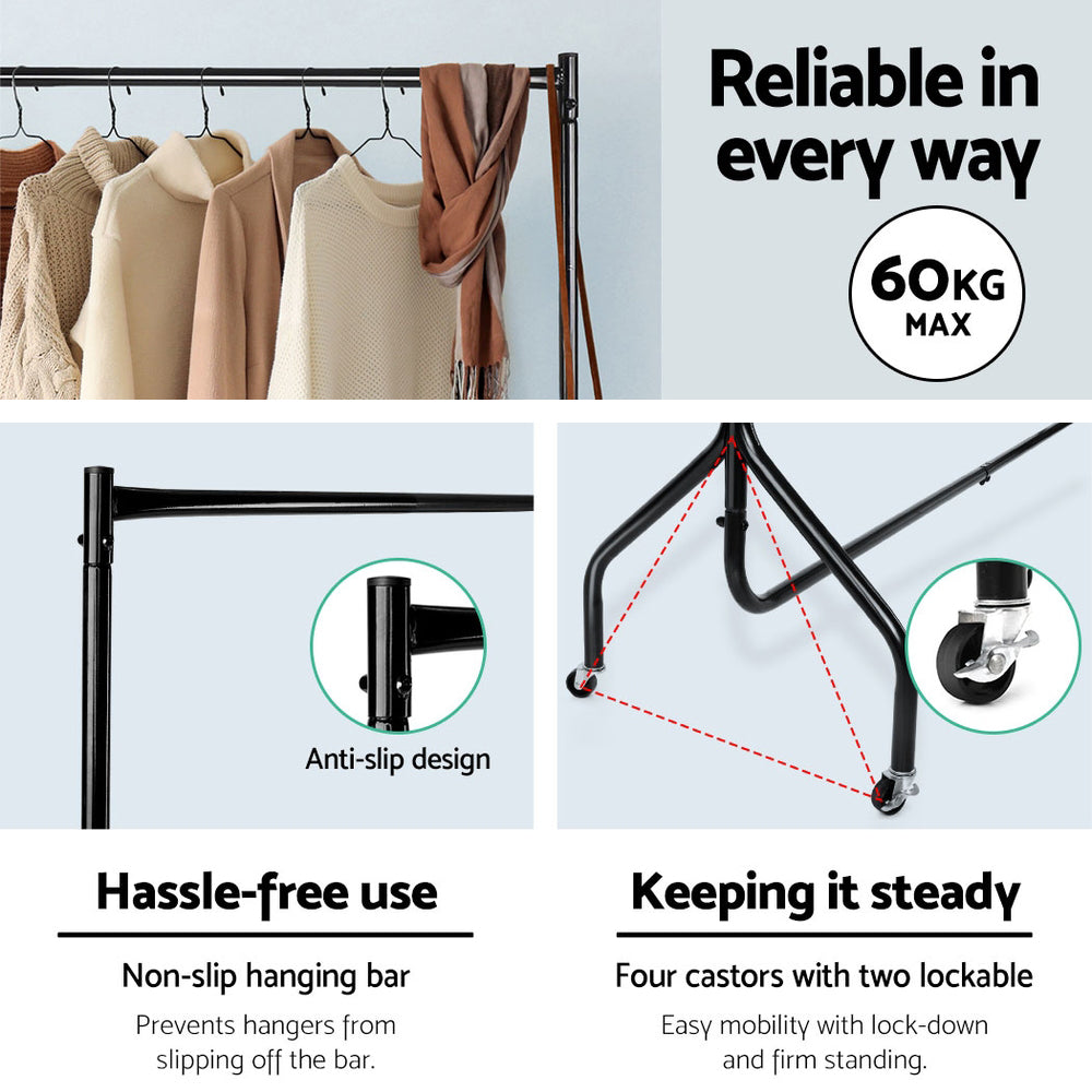 Artiss Clothes Racks Metal Coat Hanger Stand x2-Home & Garden > DIY - Peroz Australia - Image - 4