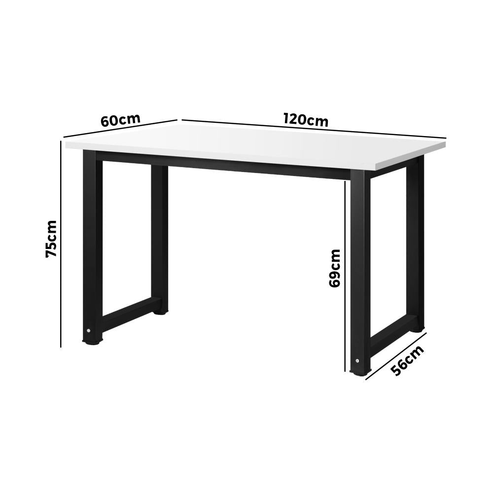 Oikiture Computer Desk Study Office Table Workstation Laptop Desks Home 120cm-Computer Desk-PEROZ Accessories