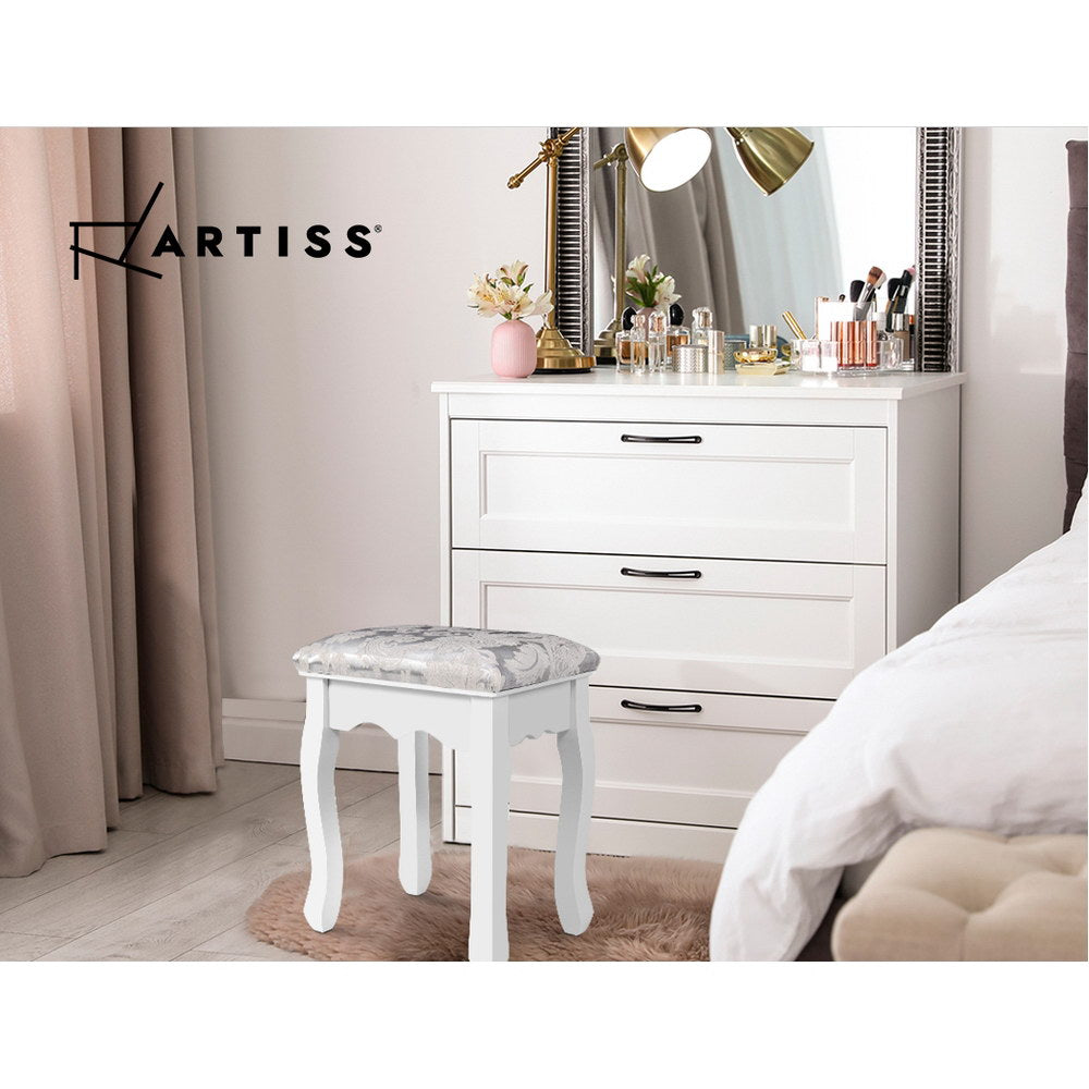 Artiss Dressing Table Stool Bedroom White Make Up Chair Fabric Furniture-Furniture &gt; Bar Stools &amp; Chairs - Peroz Australia - Image - 6