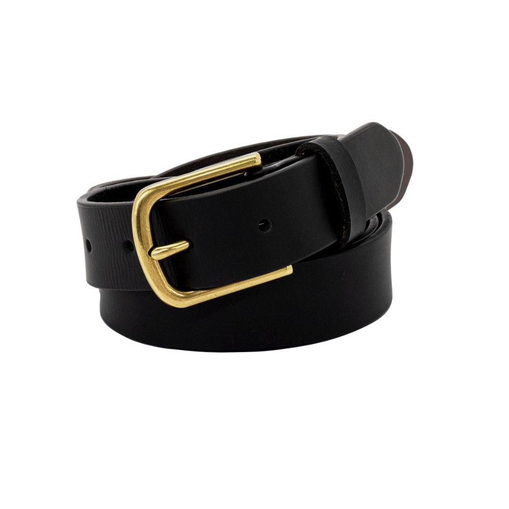 DROVER Black. Men’s Buffalo Leather Belt. 30mm width. Larger sizes.-Buffalo Leather Belts-PEROZ Accessories