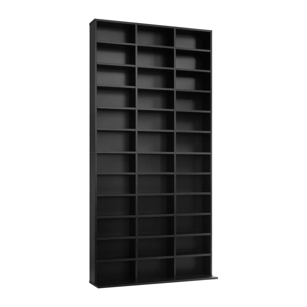Oikiture Bookcase Bookshelf 1044 CD/DVD Rack Wooden Shelving Unit Display Shelf-Black-Display Shelf-PEROZ Accessories