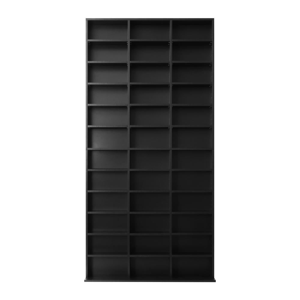 Oikiture Bookcase Bookshelf 1044 CD/DVD Rack Wooden Shelving Unit Display Shelf-Black-Display Shelf-PEROZ Accessories