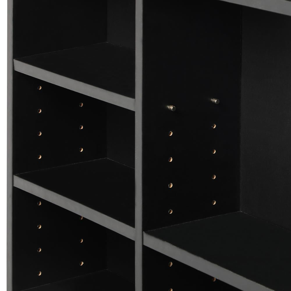 Oikiture Bookcase Bookshelf 1044 CD/DVD Rack Wooden Shelving Unit Display Shelf-Black-Display Shelf-PEROZ Accessories