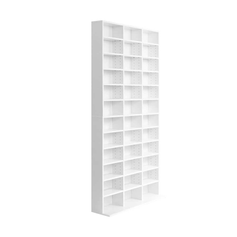 Oikiture Bookcase Bookshelf 1044 CD/DVD Rack Wooden Shelving Unit Display Shelf-White-Display Shelf-PEROZ Accessories