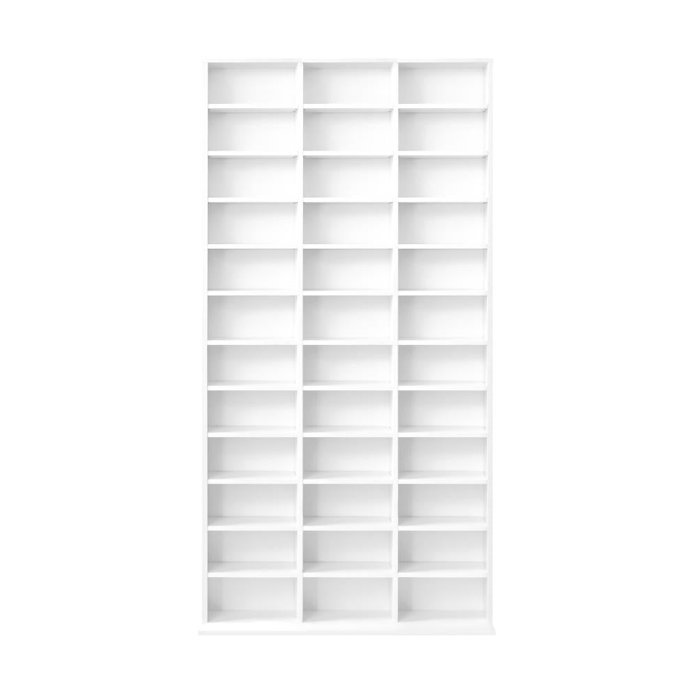 Oikiture Bookcase Bookshelf 1044 CD/DVD Rack Wooden Shelving Unit Display Shelf-White-Display Shelf-PEROZ Accessories