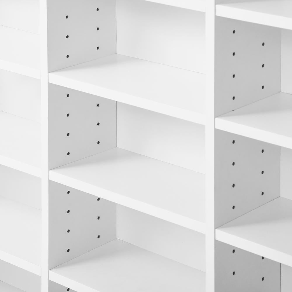 Oikiture Bookcase Bookshelf 1044 CD/DVD Rack Wooden Shelving Unit Display Shelf-White-Display Shelf-PEROZ Accessories