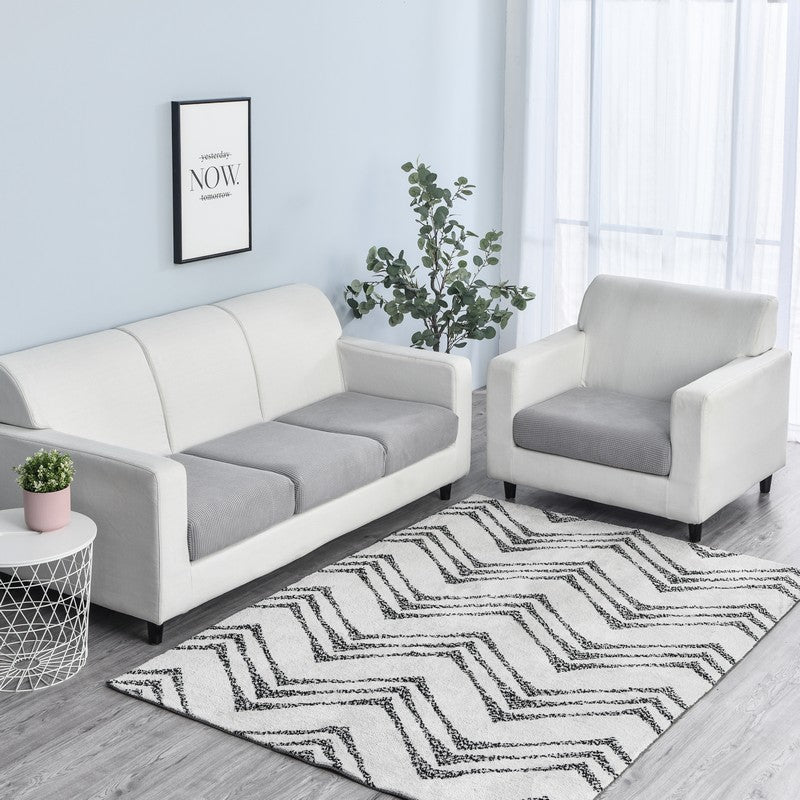 Anyhouz Sofa Cover Gray Polyester Thick Stretchable Cushion For Living Room 1Pc Normal Size 95-120cm-Slipcovers-PEROZ Accessories