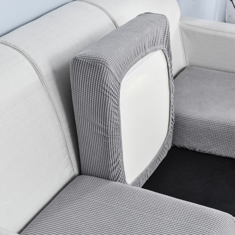 Anyhouz Sofa Cover Gray Polyester Thick Stretchable Cushion For Living Room 1Pc Normal Size 225-275cm-Slipcovers-PEROZ Accessories