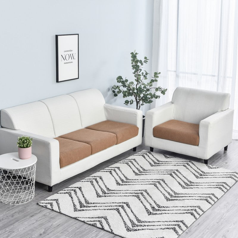 Anyhouz Sofa Cover Camel Polyester Thick Stretchable Cushion For Living Room 1Pc Normal Size 95-120cm-Slipcovers-PEROZ Accessories